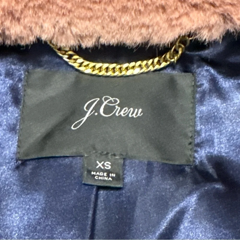 J. Crew Rose Pink Fur Teddy Coat